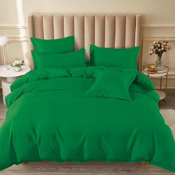 Lenjerie cu Elastic 180x200 Junne Verde inchis 6 Piese (Finet)