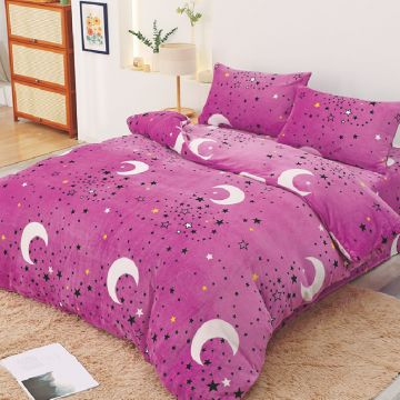 Lenjerie cu elastic 180x200 Purple Night (Cocolino)