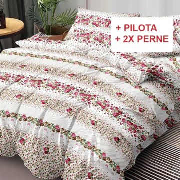 Pachet Lenjerie cu Elastic 180x200 cm + Pilota + Perne Fritz (Finet)