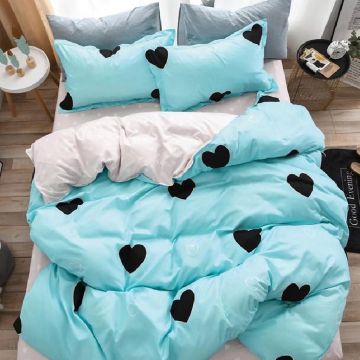 Lenjerie cu Elastic 180x200 Aqua Love (Bumbac Satinat)