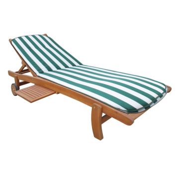 Pernă pentru scaun de grădină albă/verde pentru șezlong 60x192 cm Cardiff – Sun Garden