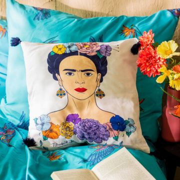Fata de perna Frida Kahlo, Homla, 45x45 cm, poliester/bumbac, multicolor