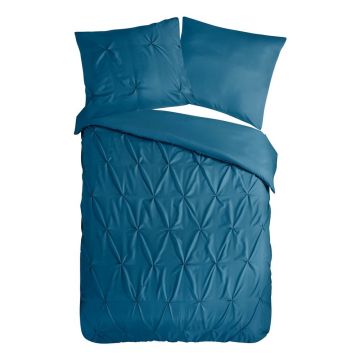 Lenjerie de pat albastru petrol din microfibră pentru pat de o persoană/extinsă 140x220 cm Pure Elegance – Good Morning