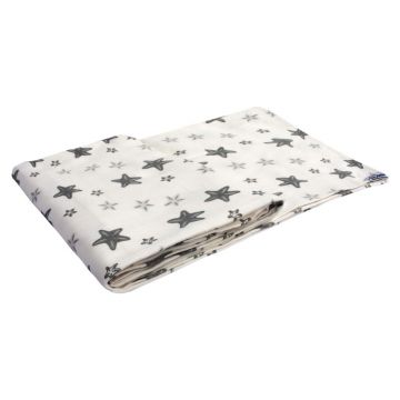 Scutec muselina SeviBebe din bumbac organic 100x100 cm Stars