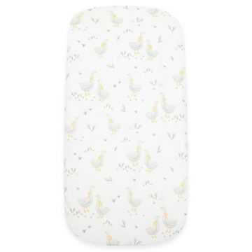 Cearceaf cu elastic, New Baby, Pentru landou, Din Bumbac certificat Oeko-Tex 100, 35 x 75 cm, 0 luni+, Goose