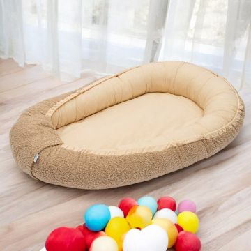 Cosulet bebelus New Baby 80x50 cm Baby Nest dark beige