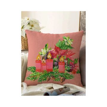 Față de pernă 43x43 cm cu model de Crăciun – Mila Home