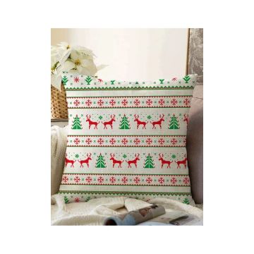 Față de pernă 43x43 cm cu model de Crăciun – Mila Home