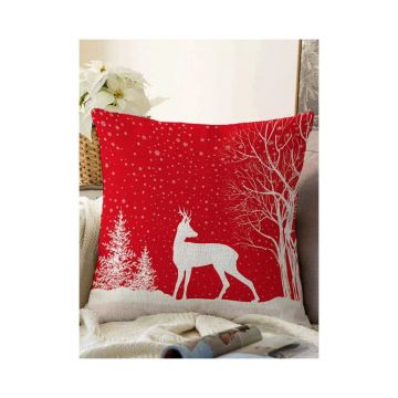 Față de pernă 43x43 cm cu model de Crăciun – Mila Home