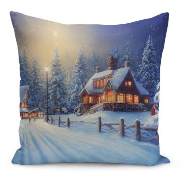 Față de pernă 43x43 cm cu model de Crăciun – Mila Home