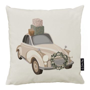 Față de pernă 45x45 cm cu model de Crăciun Festive Car – Butter Kings