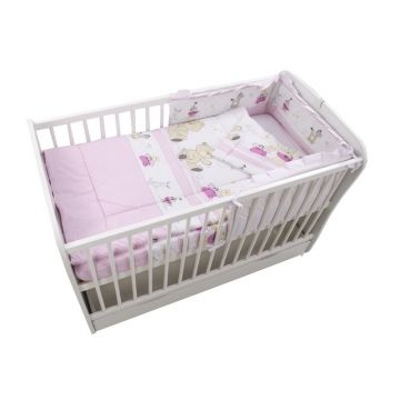 Lenjerie MyKids Teddy Play Pink M2 4 Piese 140x70