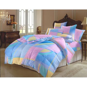 Lenjerie pat 2 persoane Somnart Ultrasleep-14, bumbac 100%, 4 piese, model geometric multicolor