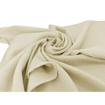 Cearceaf cu elastic, MimiNu, Pentru patut 120X60 cm, Din muselina bumbac certificat Oeko Tex Standard 100, Warm beige