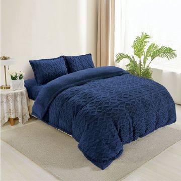 Lenjerie cu Blanita Dreamy V9 Navy 4 piese (Cocolino)