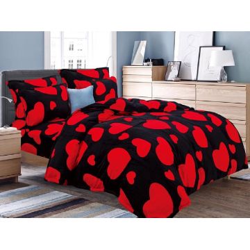 Lenjerie cu elastic 180x200 Black Heart (Cocolino)