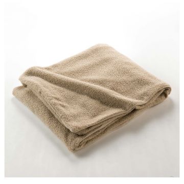 Pătură bej din polar/fleece 125x150 cm Curly Wooly – douceur d'intérieur