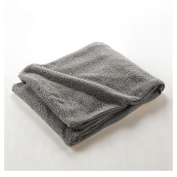 Pătură gri din polar/fleece 125x150 cm Curly Wooly – douceur d'intérieur