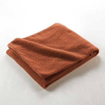 Pătură roșie/portocalie din polar/fleece 125x150 cm Curly Wooly – douceur d'intérieur