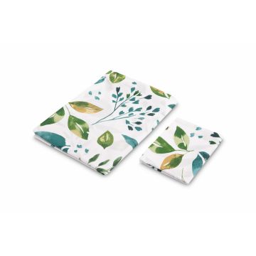 Set lenjerie de pat bumbac cu 2 piese 100x135 cm40x60 cm Sensillo Botanic