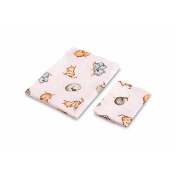 Set lenjerie de pat bumbac cu 2 piese 100x135 cm40x60 cm Sensillo Jungla