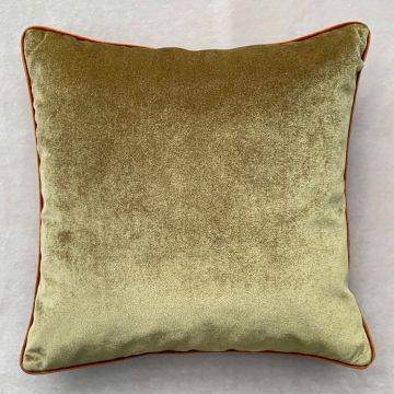 Husa de perna, Olive Velvet Pillow Cover, 43x43 cm, Polipropilena, Cupru măslin