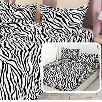 Lenjerie cu elastic 180x200 cm, Zebra Piese (Cocolino)