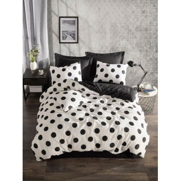 Lenjerie de pat pentru o persoana, Mixpuan - Black, Eponj Home, 65% bumbac/35% poliester