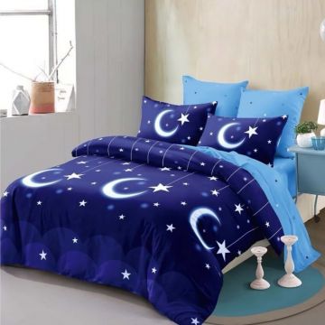 Lenjerie cu Elastic 180x200 cm, Night sky 6 Piese (Finet)