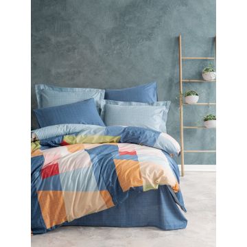 Lenjerie de pat dubla, Cosy - Blue, Cotton Box, Bumbac Ranforce Lenjerie de pat dubla, Cosy - Blue, Cotton Box, Bumbac Ranforce