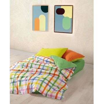 Lenjerie de pat dubla, Hype - Green, Cozy Home, Bumbac Ranforce Lenjerie de pat dubla, Hype - Green, Cozy Home, Bumbac Ranforce