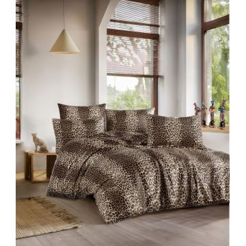 Lenjerie de pat dubla, Leopard, Pearl Home, 50% bumbac / 50% poliester Lenjerie de pat dubla, Leopard, Pearl Home, 50% bumbac / 50% poliester