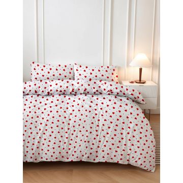 Lenjerie de pat dubla, Love Heart, Pearl Home, 50% bumbac / 50% poliester Lenjerie de pat dubla, Love Heart, Pearl Home, 50% bumbac / 50% poliester