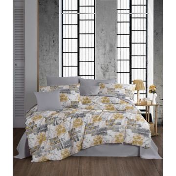 Lenjerie de pat dubla, Serra - Grey, Pearl Home, 50% bumbac / 50% poliester Lenjerie de pat dubla, Serra - Grey, Pearl Home, 50% bumbac / 50% poliester