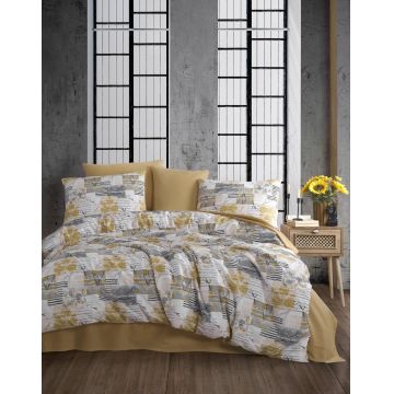 Lenjerie de pat dubla, Serra - Yellow, Pearl Home, 50% bumbac / 50% poliester Lenjerie de pat dubla, Serra - Yellow, Pearl Home, 50% bumbac / 50% poliester