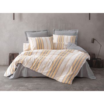 Lenjerie de pat pentru o persoana, Tribus - Yellow, Cotton Box, 50% bumbac / 50% poliester Lenjerie de pat pentru o persoana, Tribus - Yellow, Cotton Box, 50% bumbac / 50% poliester