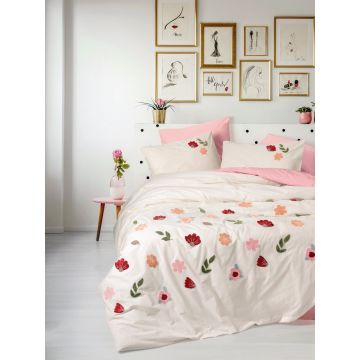 Lenjerie de pat dubla, Blossom - Salmon, Cotton Box, Bumbac Ranforce Lenjerie de pat dubla, Blossom - Salmon, Cotton Box, Bumbac Ranforce