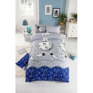 Lenjerie de pat dubla, Space, Tabu Home, 65% bumbac/35% poliester Lenjerie de pat dubla, Space, Tabu Home, 65% bumbac/35% poliester
