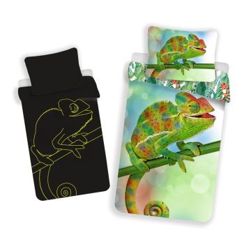 Lenjerie de pat fosforescentă pentru copii verde din bumbac pentru pat de o persoană 140x200 cm Chameleon – Jerry Fabrics Lenjerie de pat fosforescentă pentru copii verde din bumbac pentru pat de o persoană 140x200 cm Chameleon – Jerry Fabrics