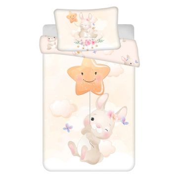 Lenjerie de pat pentru copii galbenă din bumbac pentru pătuț 100x135 cm Bunny Lenjerie de pat pentru copii galbenă din bumbac pentru pătuț 100x135 cm Bunny