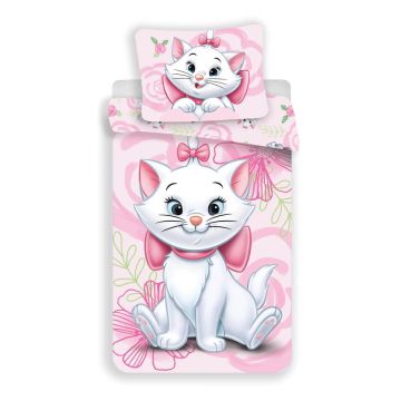 Lenjerie de pat pentru copii roz din bumbac pentru pat de o persoană 140x200 cm Marie Cat Lenjerie de pat pentru copii roz din bumbac pentru pat de o persoană 140x200 cm Marie Cat