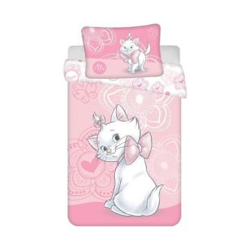 Lenjerie de pat pentru copii roz din bumbac pentru pătuț 100x135 cm Marie Cat – Jerry Fabrics Lenjerie de pat pentru copii roz din bumbac pentru pătuț 100x135 cm Marie Cat – Jerry Fabrics