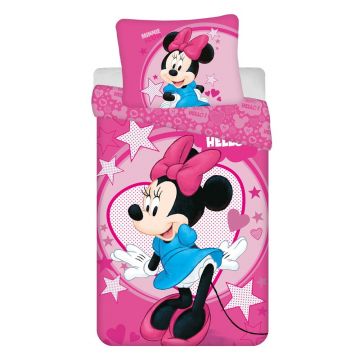 Lenjerie de pat pentru copii roz din microfibră pentru pat de o persoană 140x200 cm Minnie Lenjerie de pat pentru copii roz din microfibră pentru pat de o persoană 140x200 cm Minnie