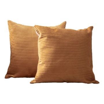 Fețe de pernă 2 buc. din catifea reiată 43x43 cm – Mioli Decor Fețe de pernă 2 buc. din catifea reiată 43x43 cm – Mioli Decor