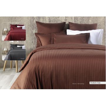 Lenjerie de pat dubla, Exclusive Line - Brown, Primacasa by Türkiz, Bumbac Satinat Lenjerie de pat dubla, Exclusive Line - Brown, Primacasa by Türkiz, Bumbac Satinat