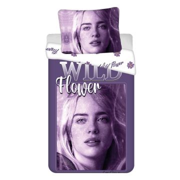 Lenjerie de pat pentru copii mov din bumbac pentru pat de o persoană 200x140 cm Billie Eilish – Jerry Fabrics Lenjerie de pat pentru copii mov din bumbac pentru pat de o persoană 200x140 cm Billie Eilish – Jerry Fabrics